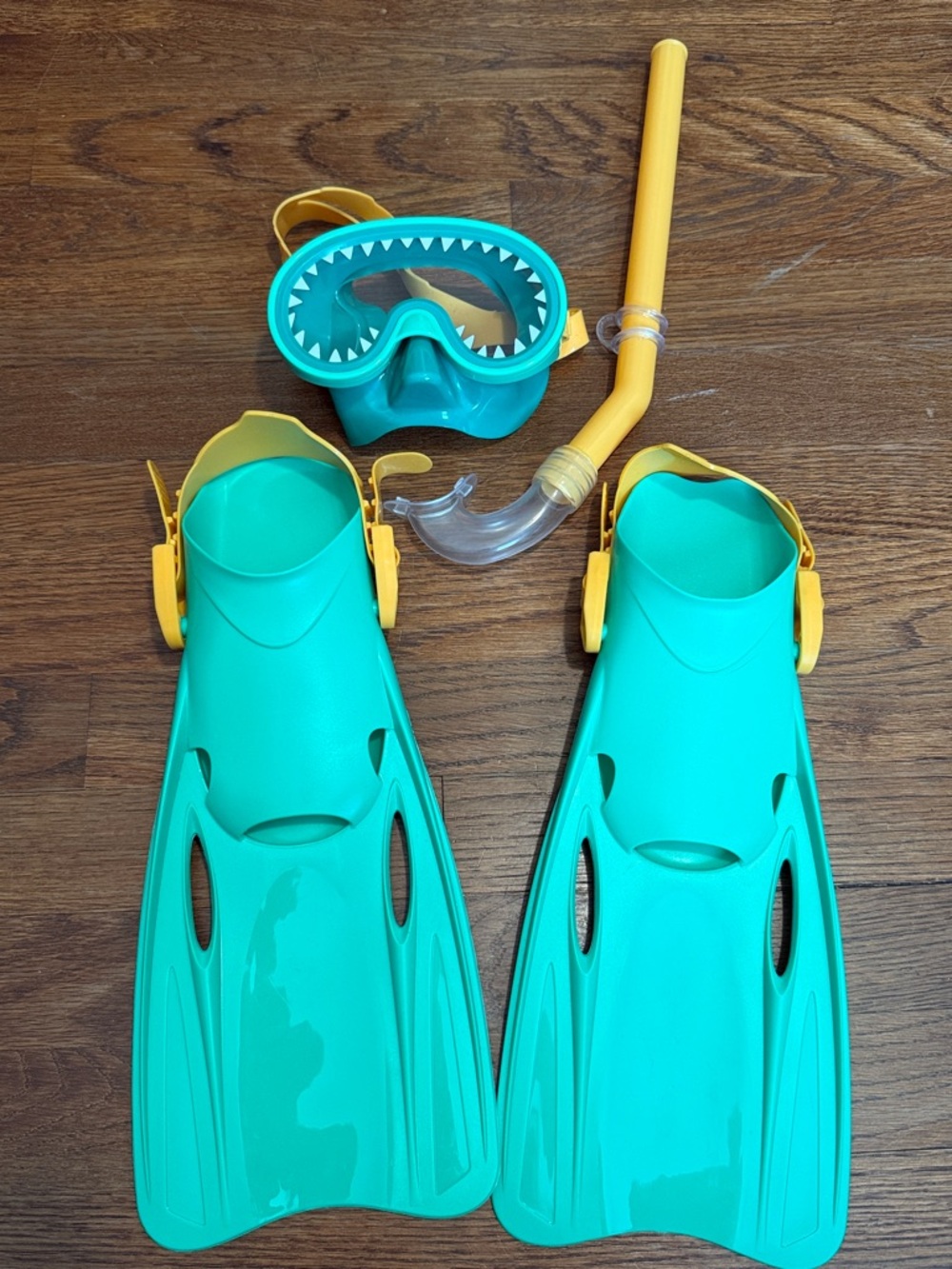 Coconut Grove Kids Teal & Yellow Snorkel Set - Mask, Snorkel & Fins